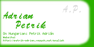 adrian petrik business card